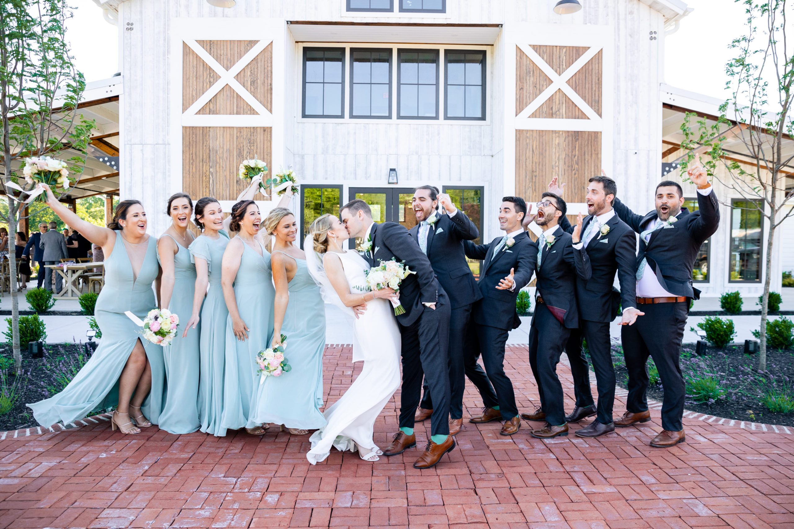 Bridal group portrait - luxury wedding photographs from Kent Island Resort wedding in June - DMV Wedding Photographer, Luxury Wedding Photographer