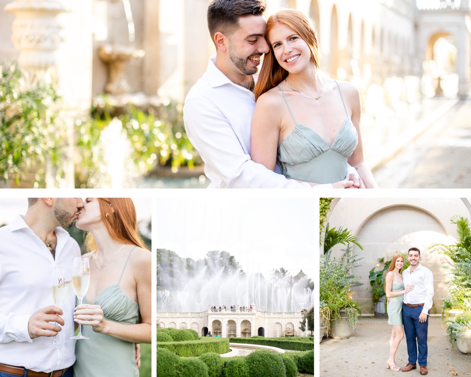 Collection of photographs from a luxury engagement session at Longwood Gardens - Luxury Wedding Photographer - Wedding Photographer DMV