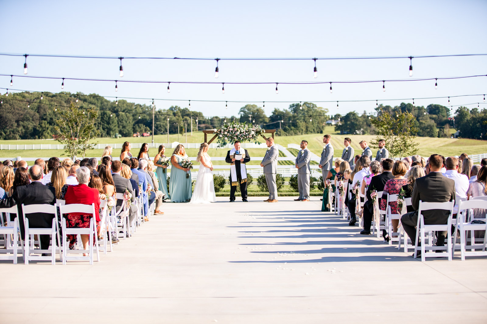 Wedding ceremony at Vignon Manor Farm