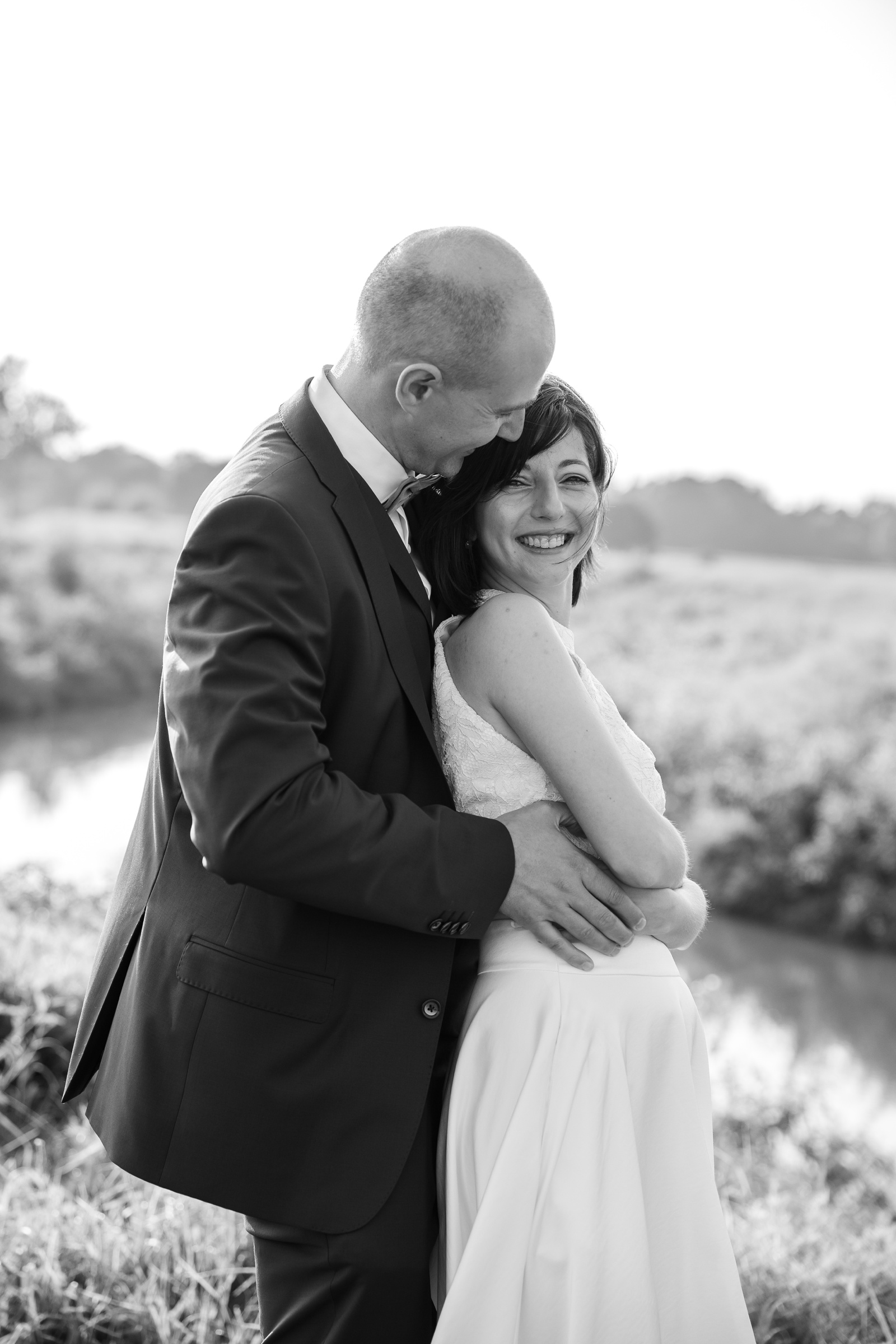 Black and white wedding day portrait in Antwerp Belgium 