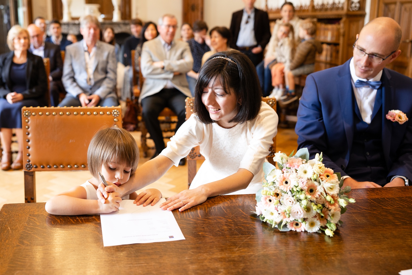 Intimate civil wedding ceremony in Belgium