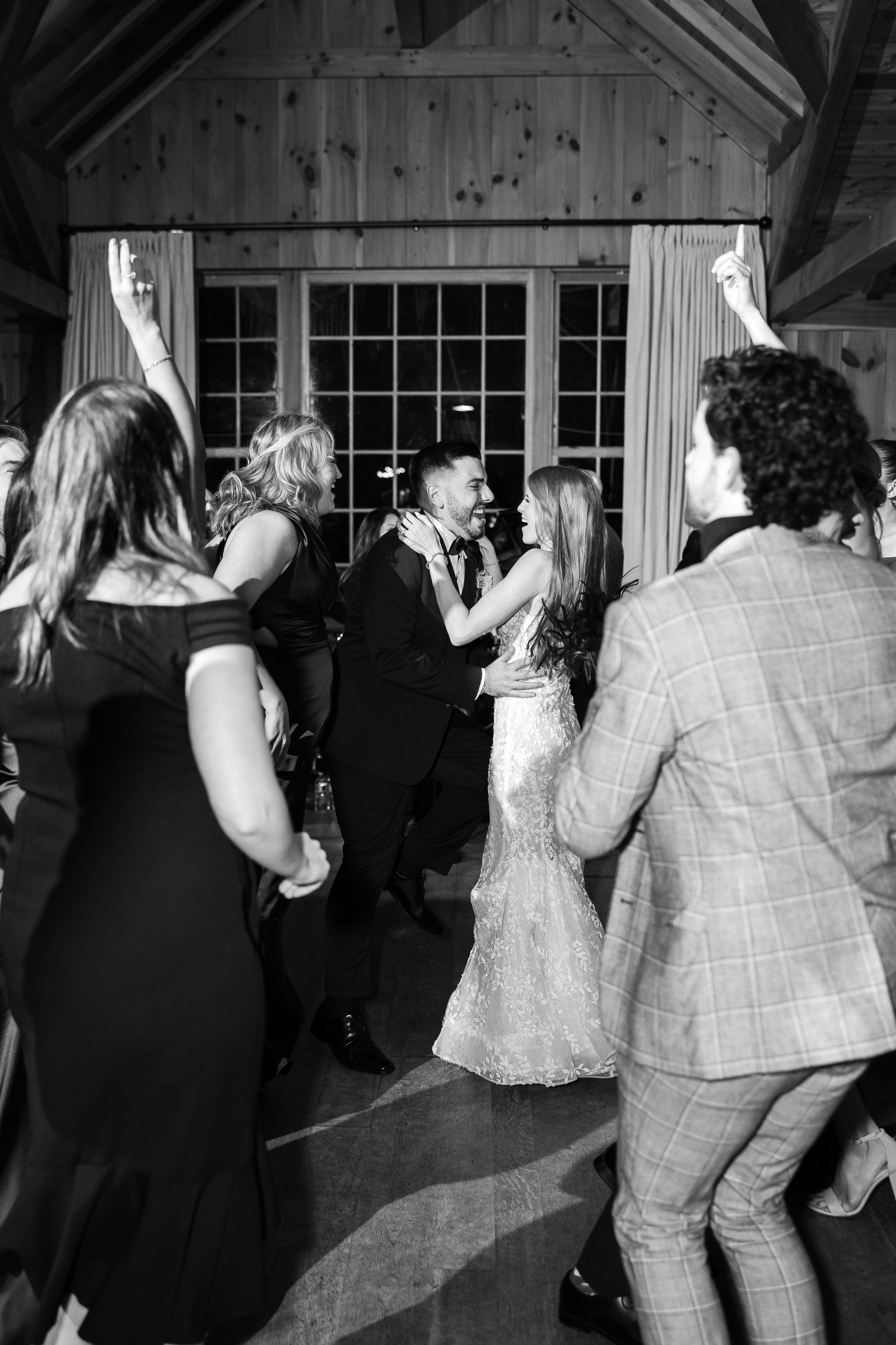 Bride and groom dancing at their wedding reception