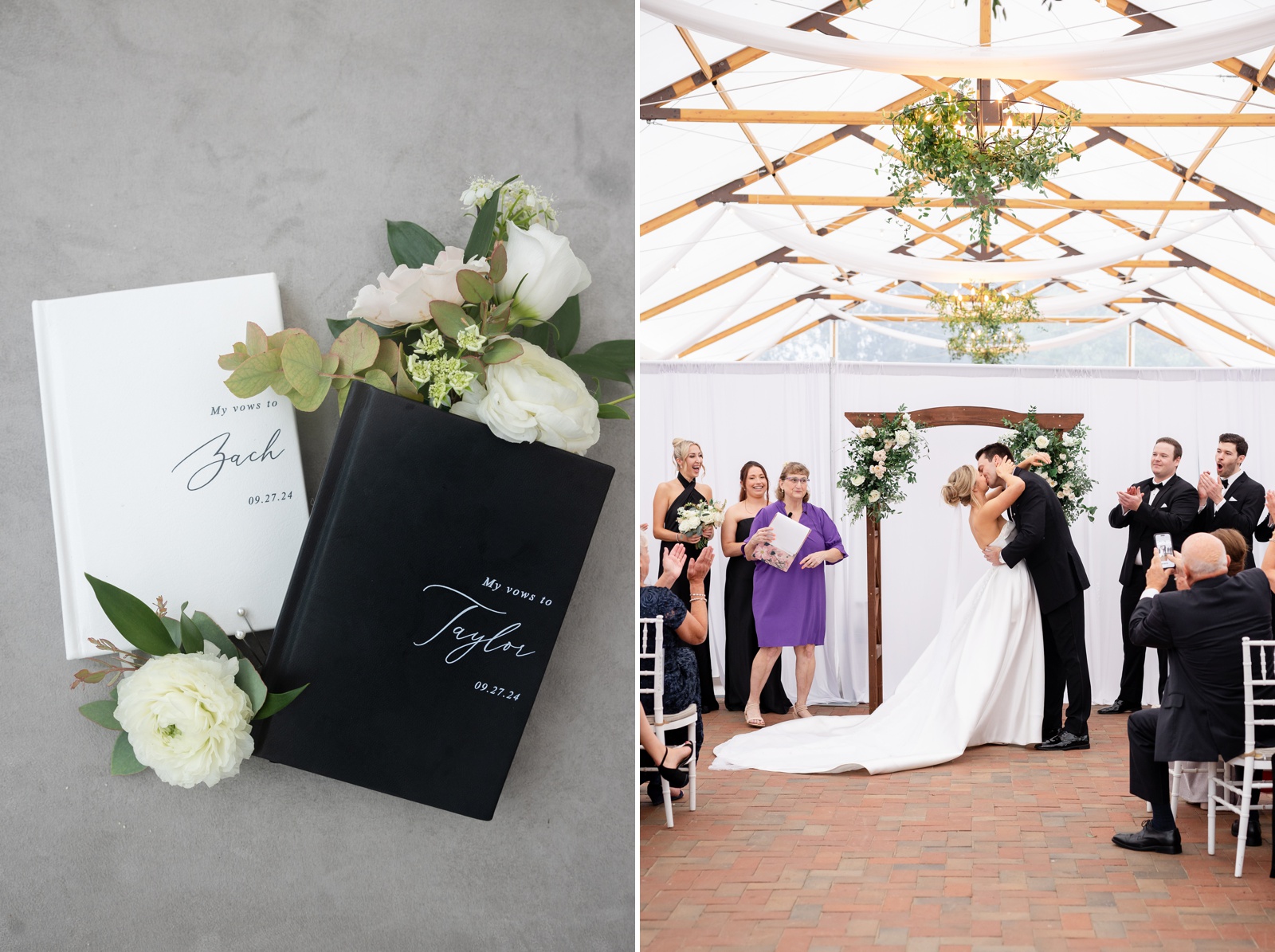 Tented wedding ceremony at Kent Island Resort