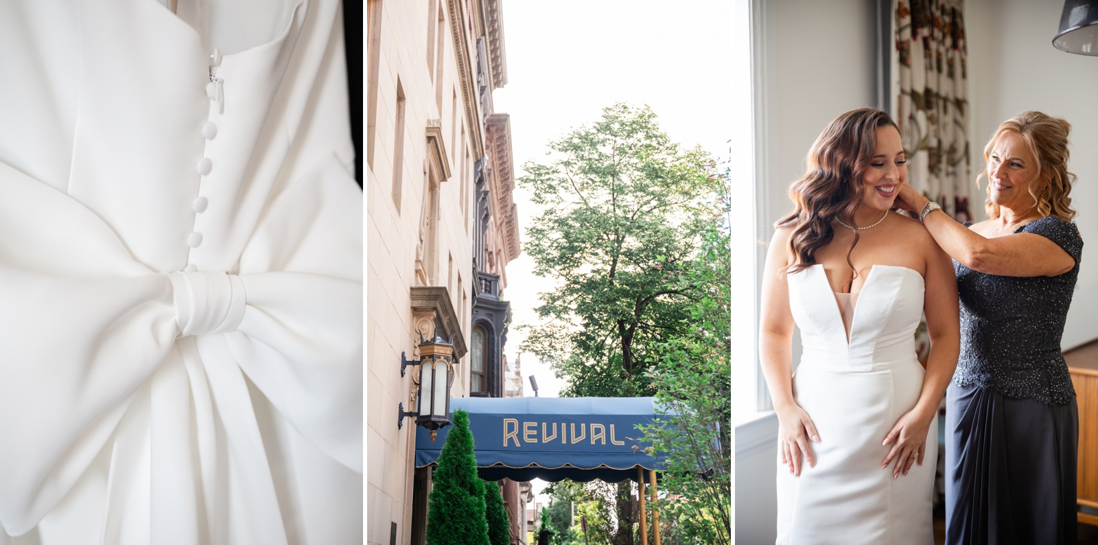 Bride getting ready for her wedding at Hotel Revival Baltimore