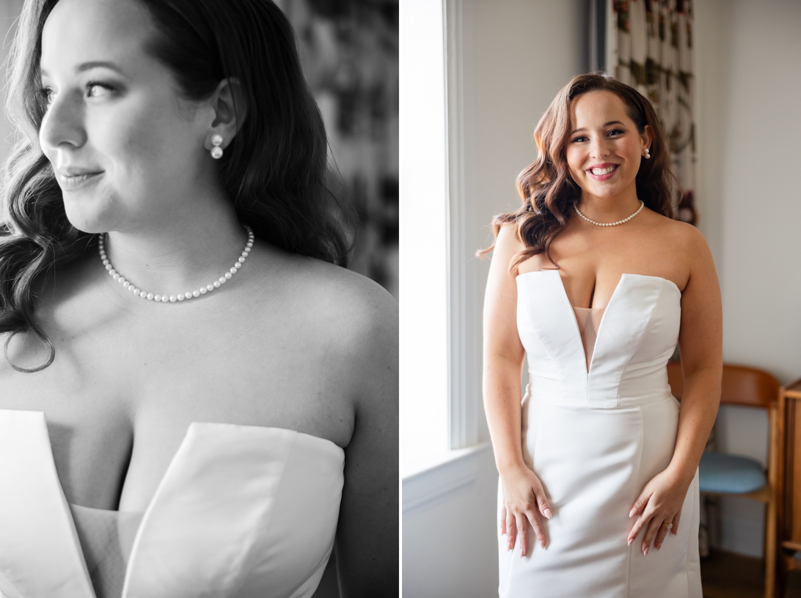 Bride getting ready for her wedding at Hotel Revival Baltimore