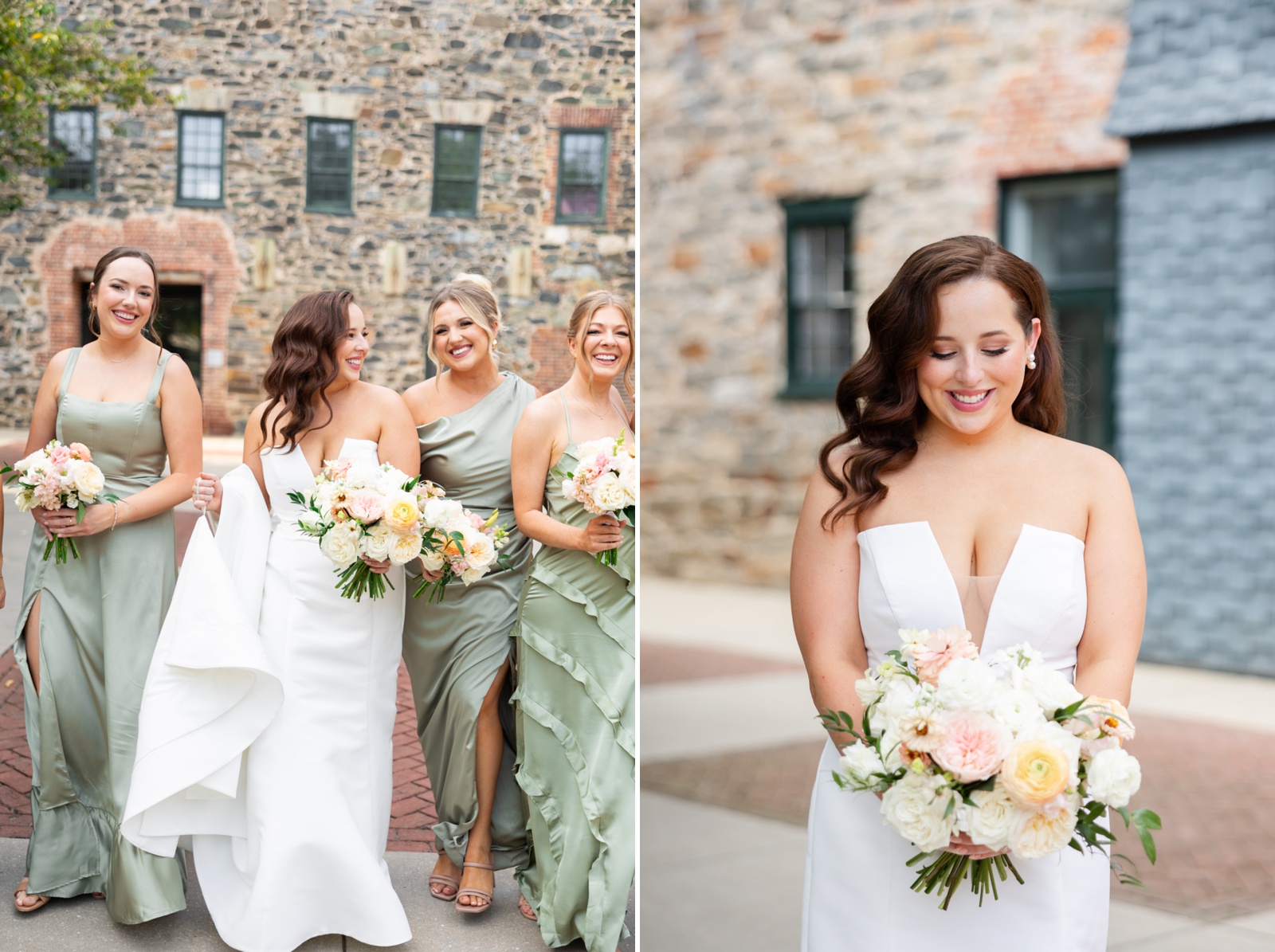 Bridal party portraits at Mt. Washington Mill Dye House