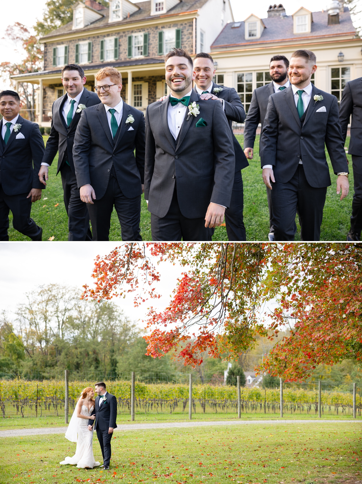 Fall wedding pictures at The Inn at Grace Winery