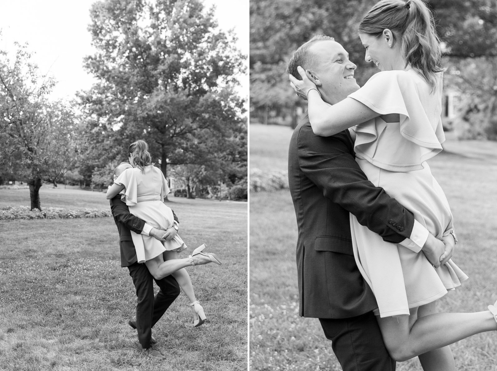 Black and white engagement photos