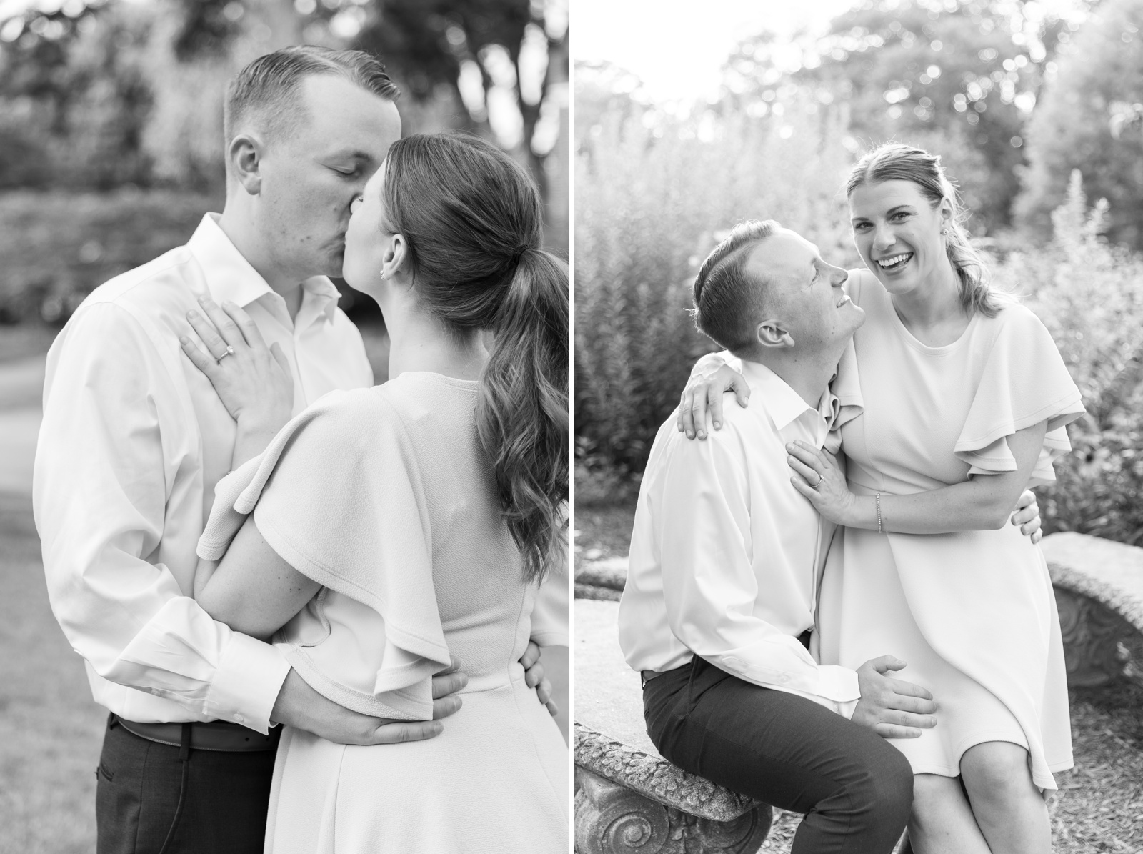 Black and white engagement photos