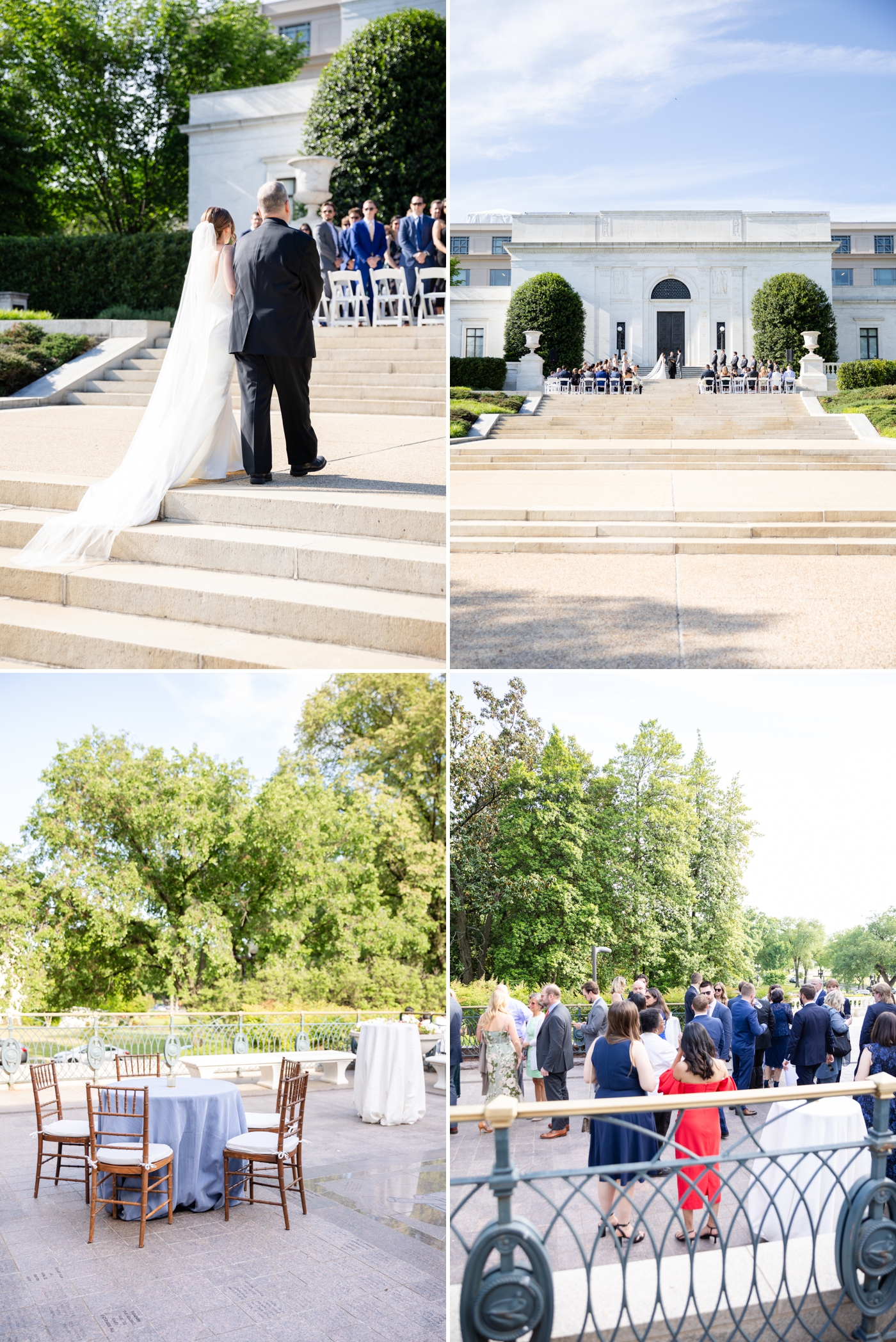 Wedding on the steps of Potomac View Terrace in Washington, DC