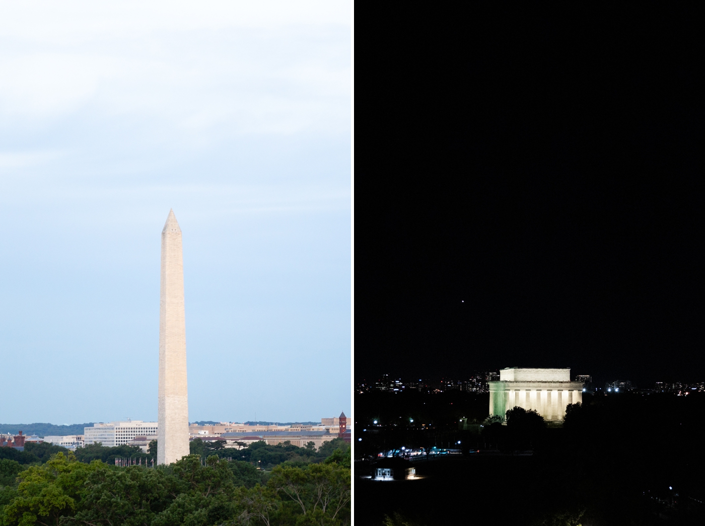 View of the Lincoln Memorial and Washington Memorial from Potomac View Terrace