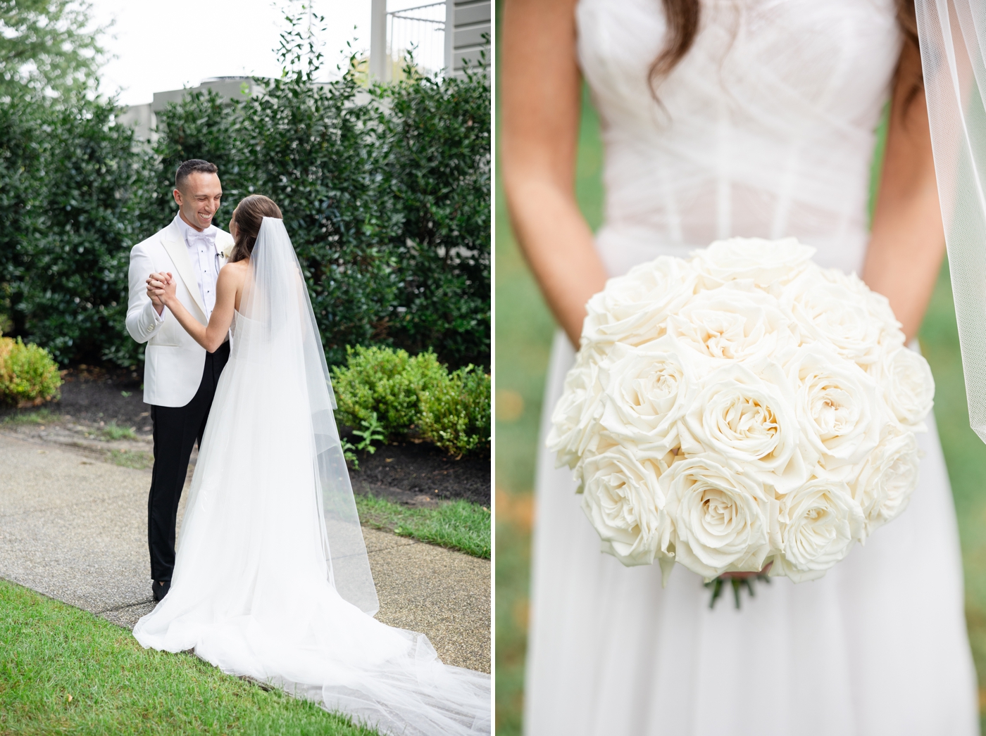 All white rose bridal bouquet